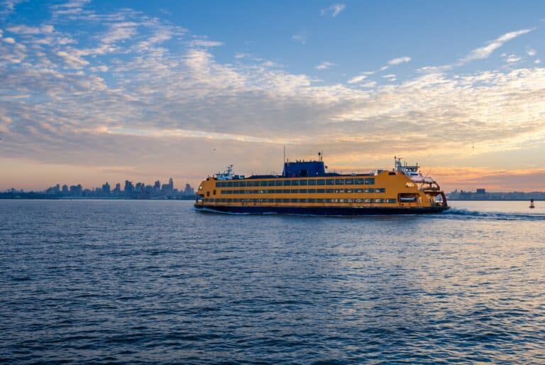 ferry staten island sunset