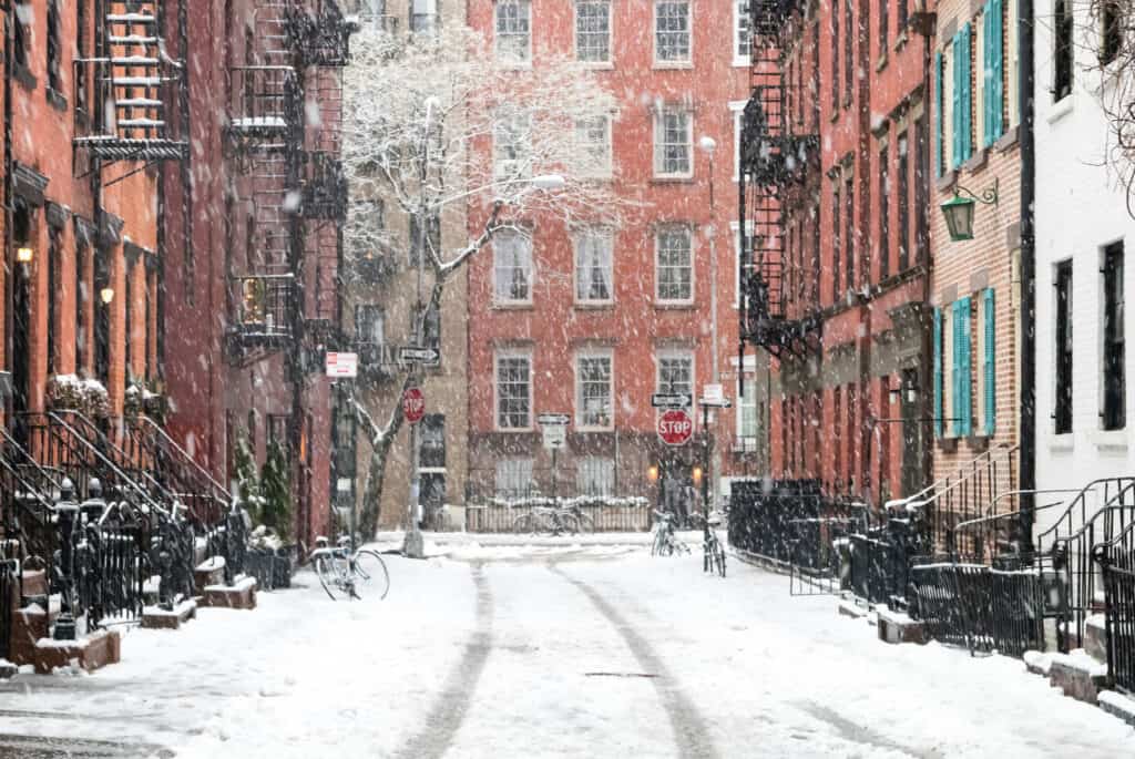 rue de newyork sous la neige