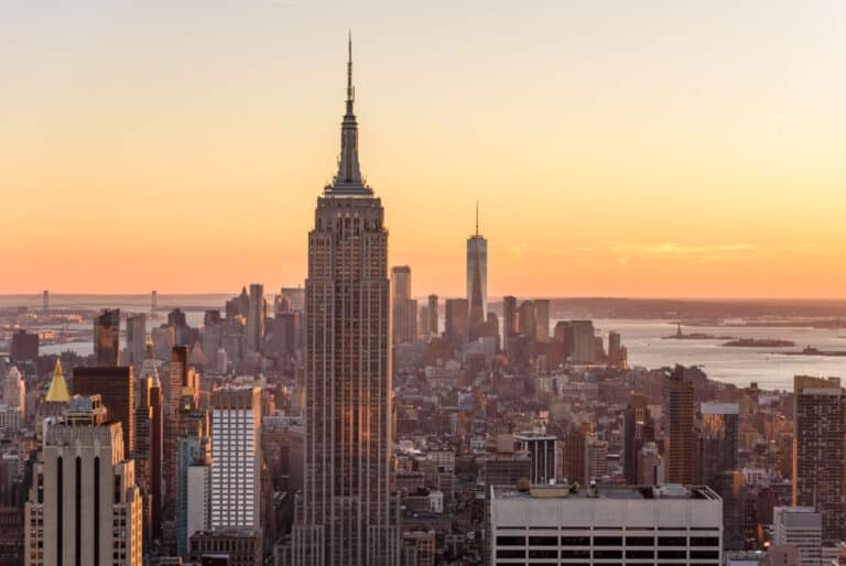 empire state building coucher soleil