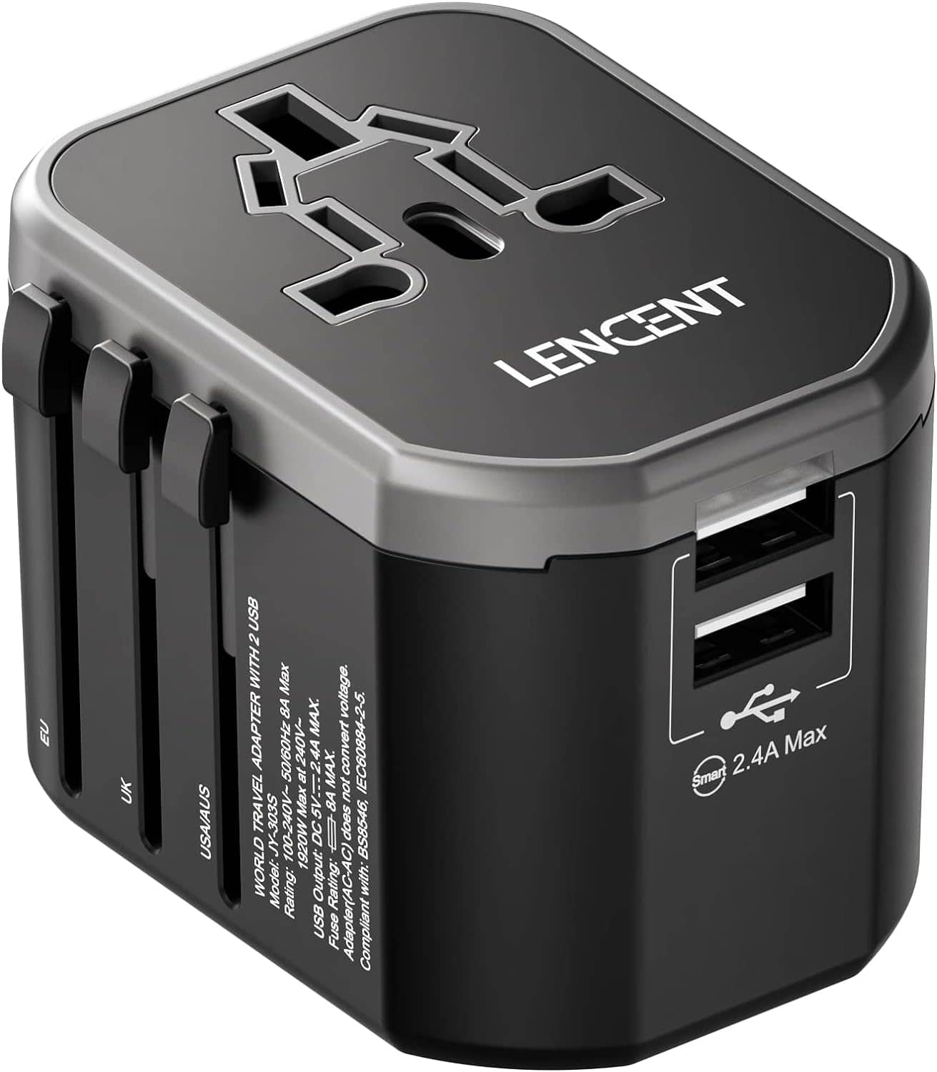 lencent adaptateur prises electriques