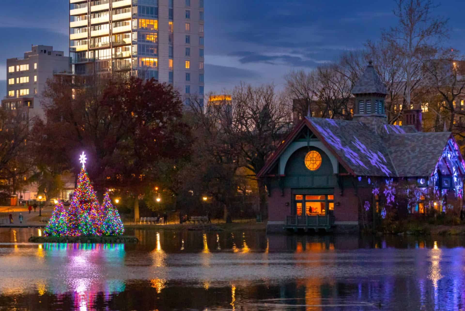 sapins noel flottants central park