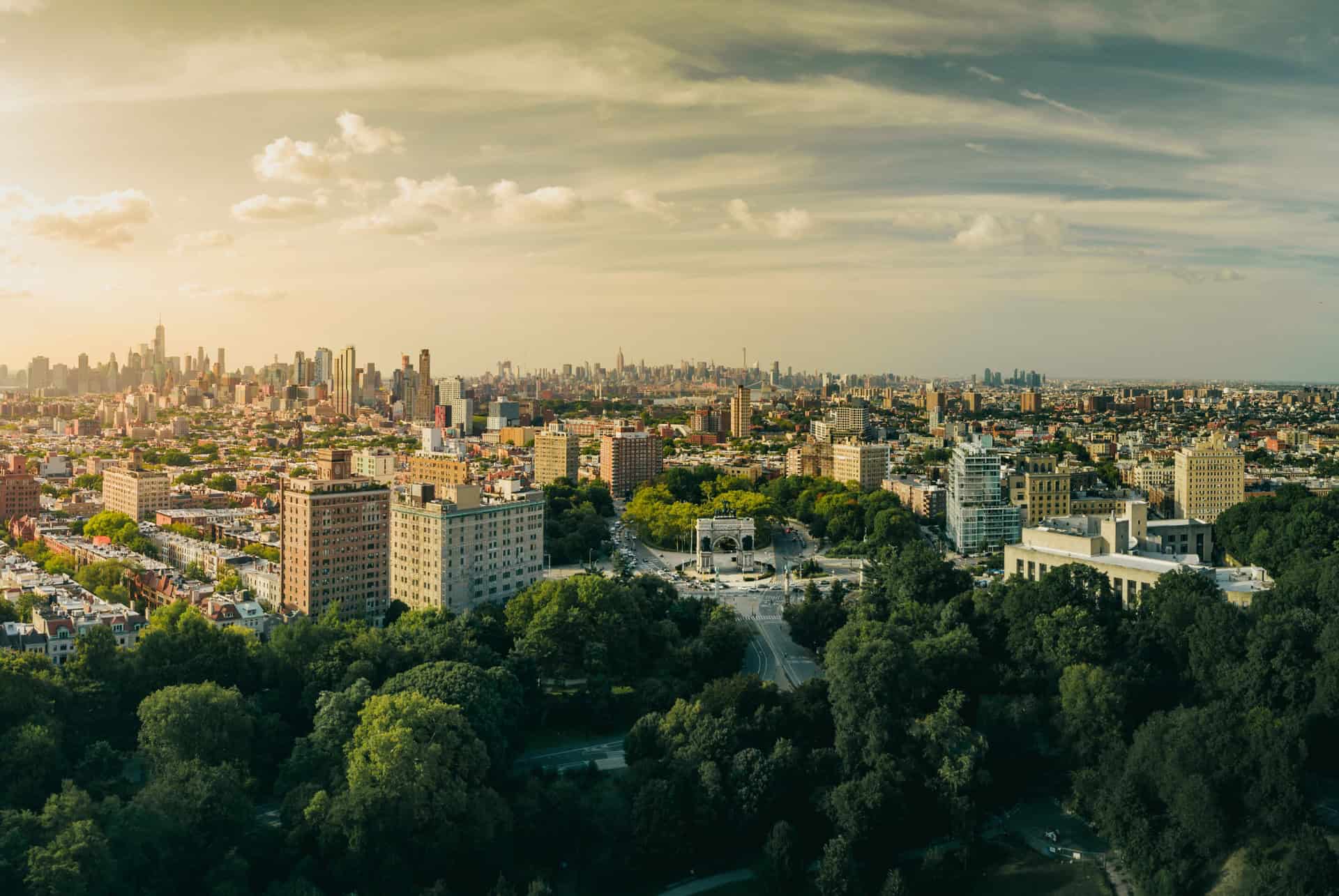 vue aerienne de l'arrondissement de brooklyn