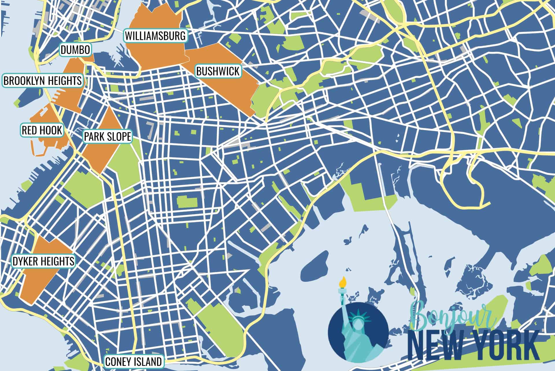 map quartiers brooklyn map quartiers brooklyn